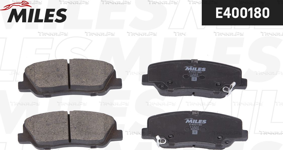 Тормозные колодки Miles (Low-Metallic) передние для Kia Rio IV 2017-2026. Артикул E400180