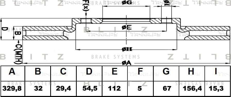 Диск тормозной MB W164/W251 05- перед.вент. (Blitz). Артикул BS0392