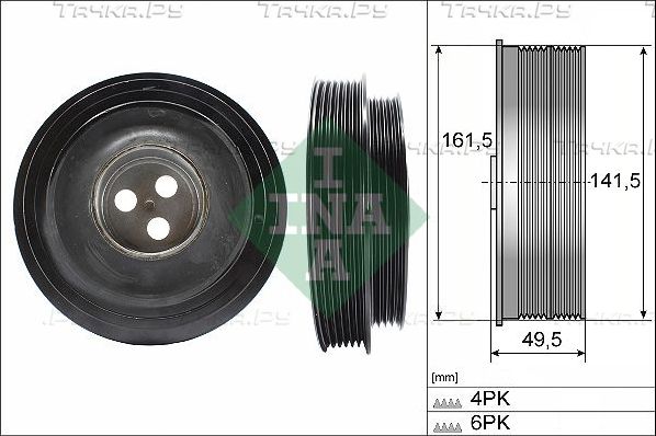 Шкив коленвала Ina для Ford Transit VIII 2013-2026. Артикул 544 0166 10