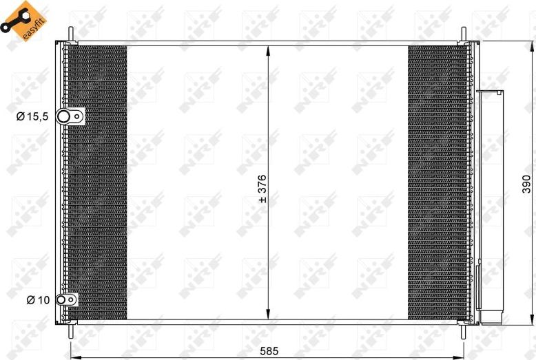 Радиатор кондиционера (конденсатор) NRF EASY FIT. Артикул 35839