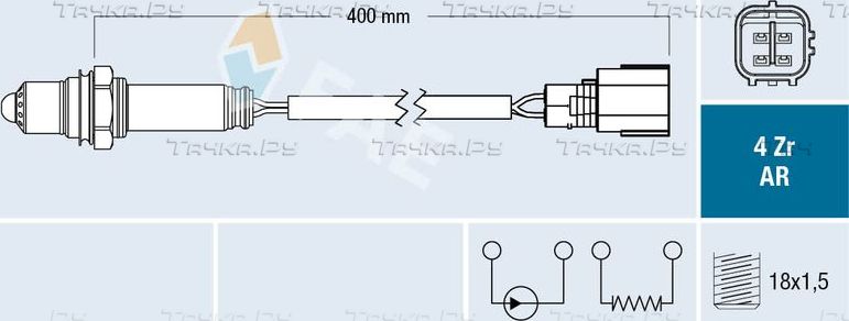 Лямбда-зонд (кислородный датчик) FAE для Toyota RAV4 IV (CA40) 2012-2019. Артикул 75619