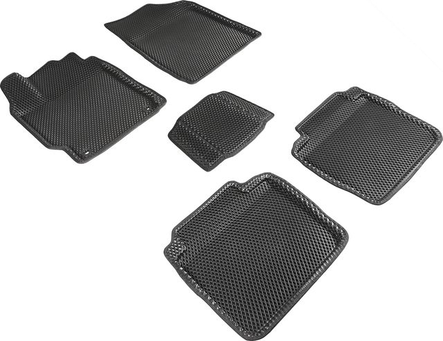 Коврики Seintex 3D EVA ромб для салона Toyota Camry 50, 55 (V50, V55, XV50, XV55) 2012-2026 ЧЕРНЫЕ. Артикул 95206