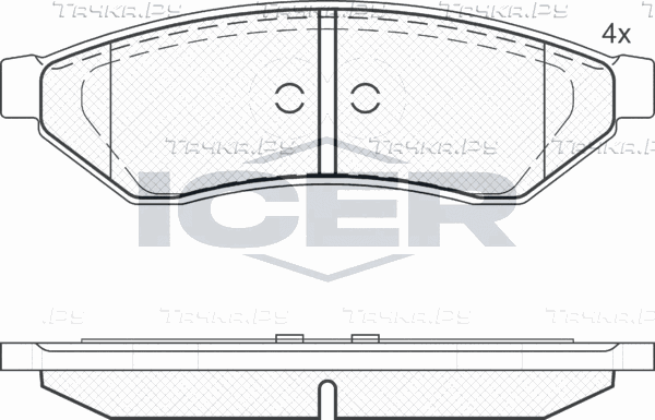 Тормозные колодки Icer задние для Chevrolet Epica I 2005-2006. Артикул 181726