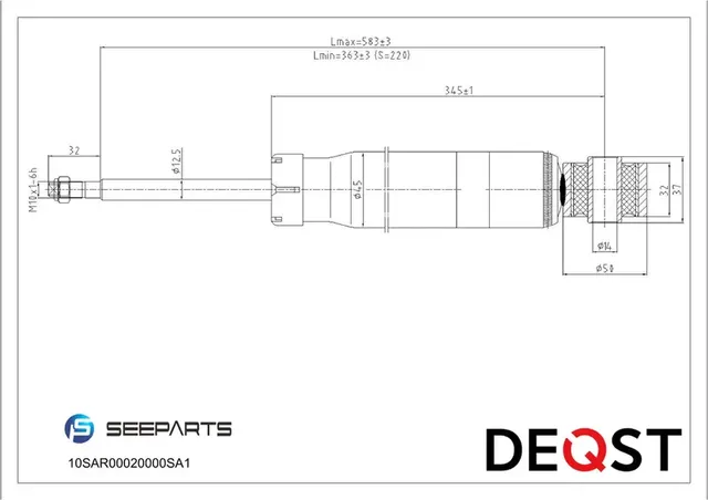 Амортизатор задний (Deqst). Артикул 10SAR00020000