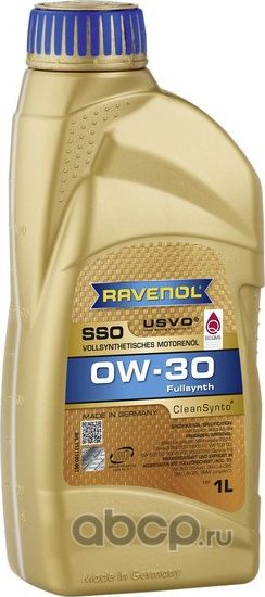 RAVENOL SSO SAE 0W-30 Масло моторное синт. 1L. Артикул 1111100001