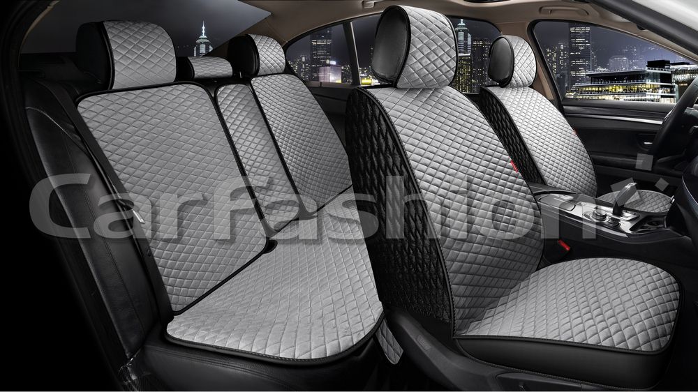 Накидки универсальные CarFashion Romb Plus для авто, цвет Серый/Черный/Серый. Артикул 22682