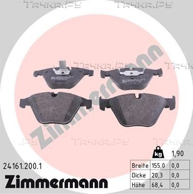 Тормозные колодки Zimmermann. Артикул 24161.200.1
