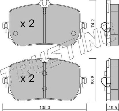 Тормозные колодки Trusting. Артикул 1268.0