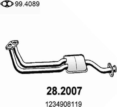 Глушитель Asso для Mercedes-Benz W123 1980-1985. Артикул 28.2007