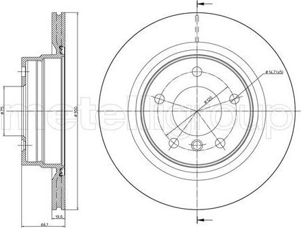 Тормозной диск Metelli для BMW 2 F22 2012-2026. Артикул 23-0818C