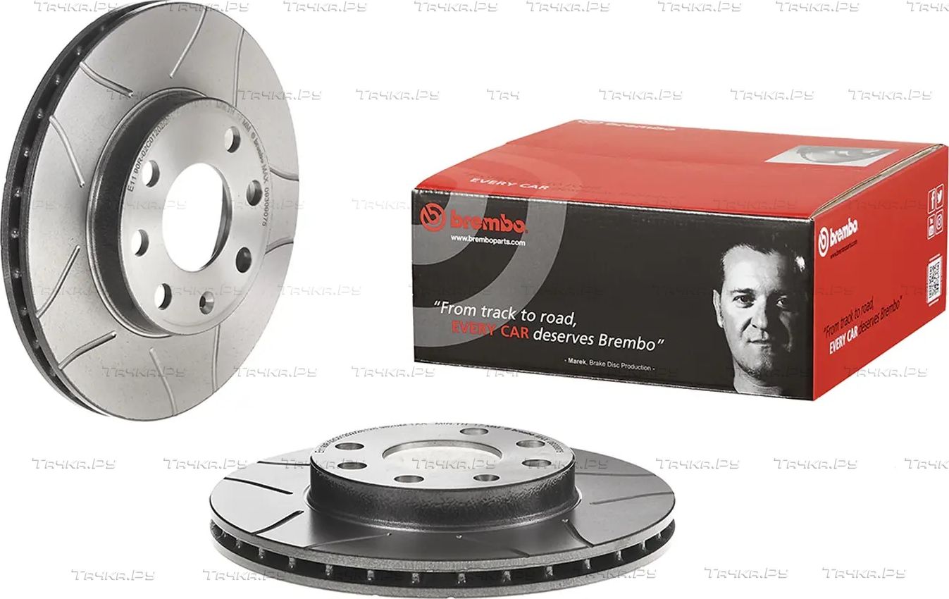 Тормозной диск Brembo XTRA LINE - Max передний для Chevrolet Aveo I 2003-2012. Артикул 09.3090.75