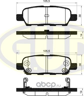 Тормозные колодки G.U.D.. Артикул GBP087601