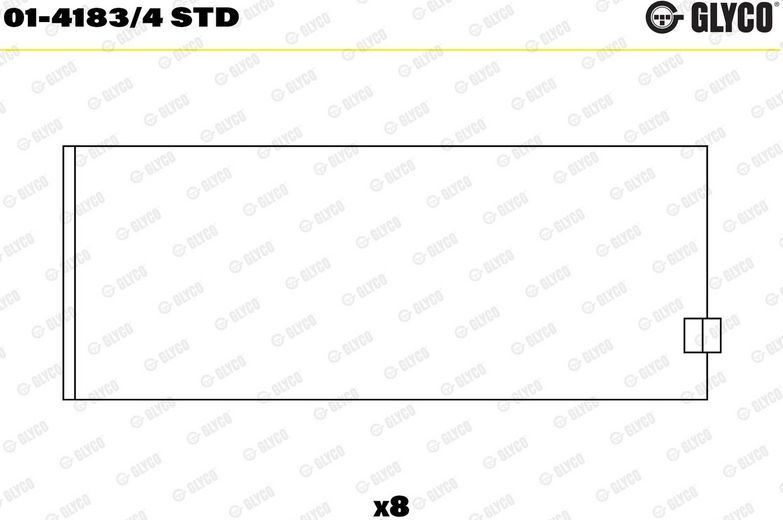 Вкладыши шатунные Glyco. Артикул 01-4183/4 STD