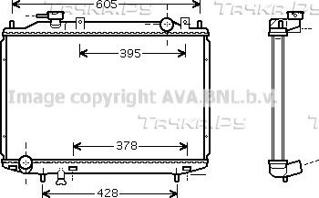 Радиатор охлаждения двигателя AVA для Ford Ranger I 1999-2006. Артикул MZ2171
