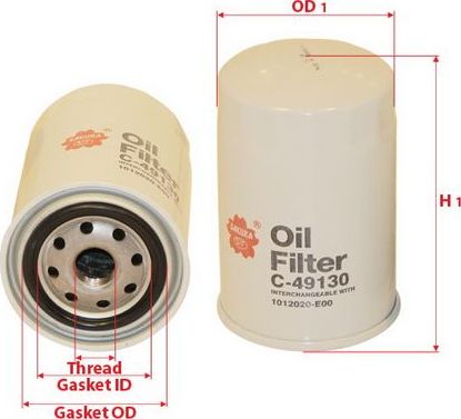 Масляный фильтр Sakura. Артикул C-49130