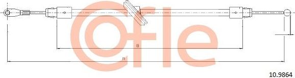 Трос ручника (тросик ручного тормоза) Cofle. Артикул 92.10.9864