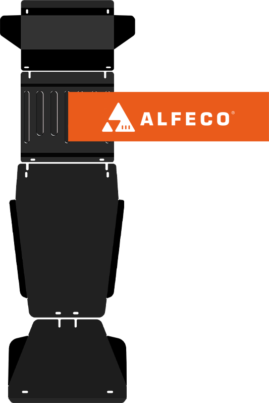 Защита Alfeco для радиатора, редуктора переднего моста, КПП, РК (4 части) Foton Tunland 2019-2026. Артикул ALF.68.05