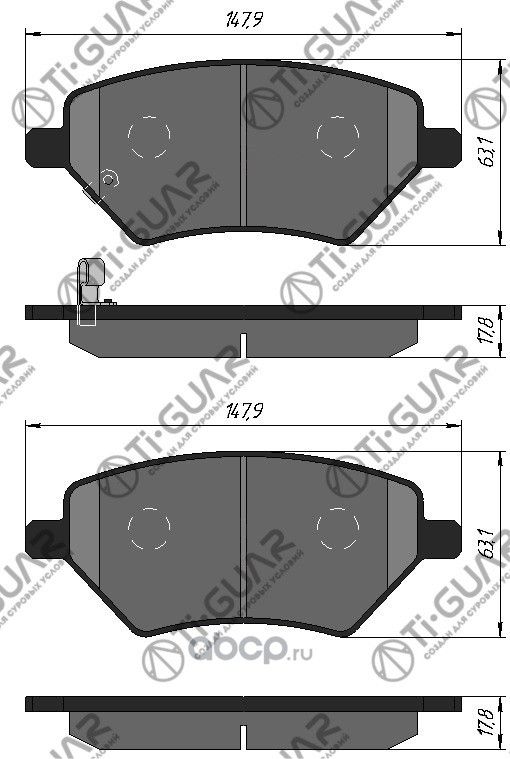 Тормозные колодки TG-0038/PN8002 * TiGUAR (TI-Guar). Артикул TG0038