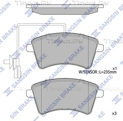 Тормозные колодки Sangsin Hi-Q. Артикул SP4059A
