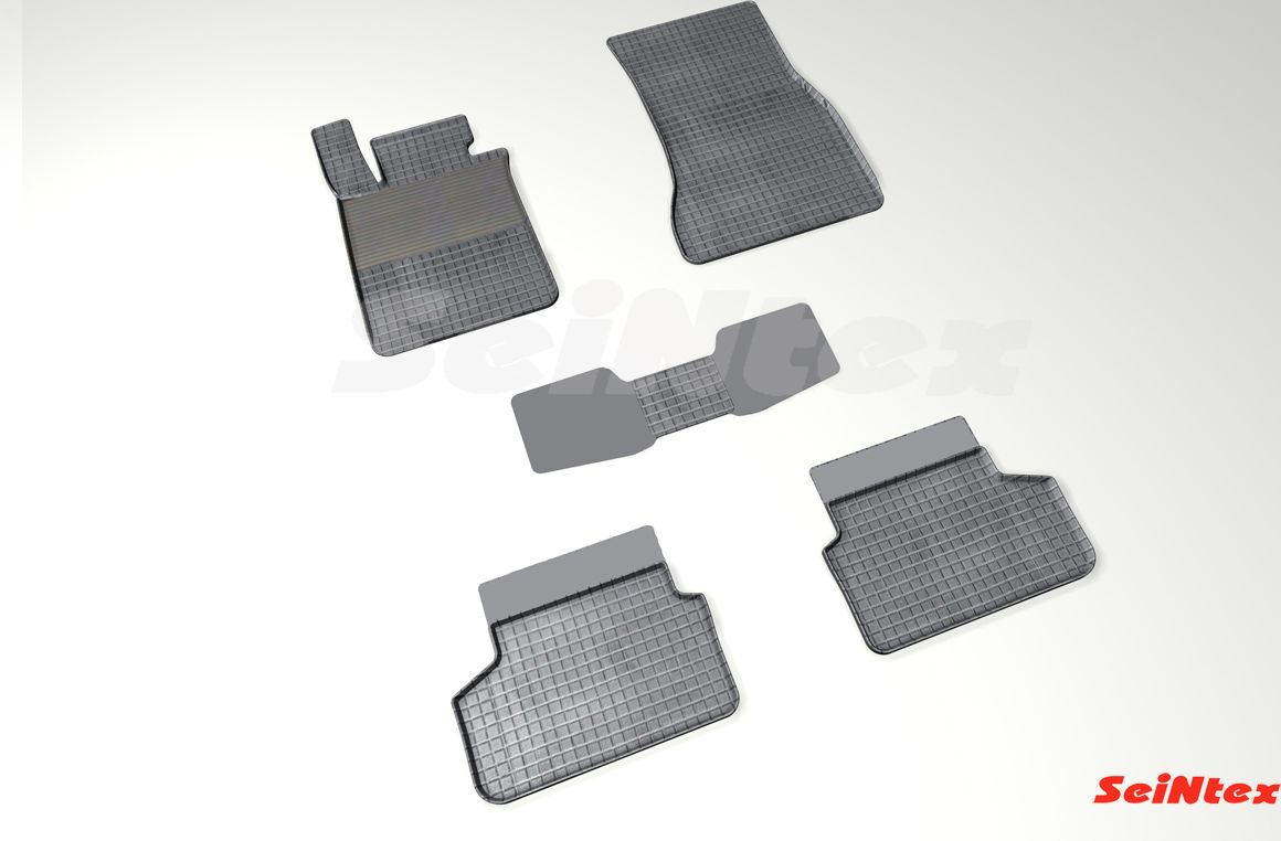 Коврики резиновые Seintex с узором сетка для салона BMW 5 G30 4WD 2017-2023. Артикул 88984