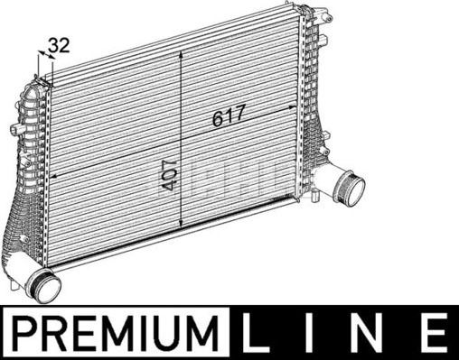 Интеркулер Mahle Premium для Audi A3 II (8P) 2003-2013. Артикул CI 207 000P