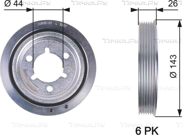 Шкив коленвала Gates DriveAlign® для Citroen C4 I 2004-2011. Артикул TVD1055