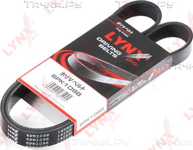 Приводной ремень поликлиновой LYNXauto для Volkswagen Golf V 2003-2008. Артикул 6PK1098
