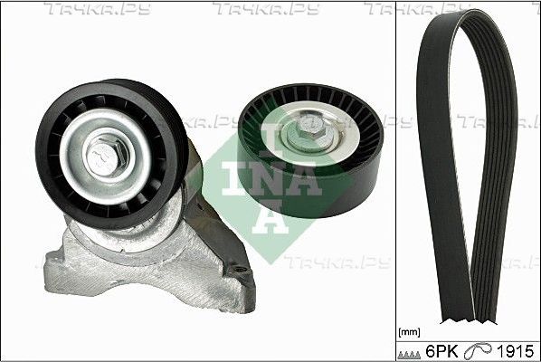 Приводной ремень поликлиновой с роликами (комплект) Ina для Ford Focus I 2002-2004. Артикул 529 0007 10