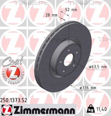 Тормозной диск Zimmermann SPORT Z. Артикул 250.1373.52