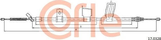 Трос ручника (тросик ручного тормоза) Cofle. Артикул 17.0328