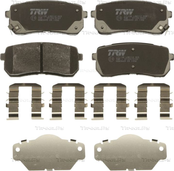 Тормозные колодки TRW COTEC задние для Hyundai ix55 2007-2013. Артикул GDB3449