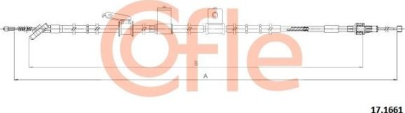 Трос ручника (тросик ручного тормоза) Cofle. Артикул 92.17.1661