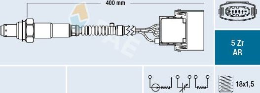 Лямбда-зонд (кислородный датчик) FAE для Opel Vectra C 2003-2008. Артикул 75016