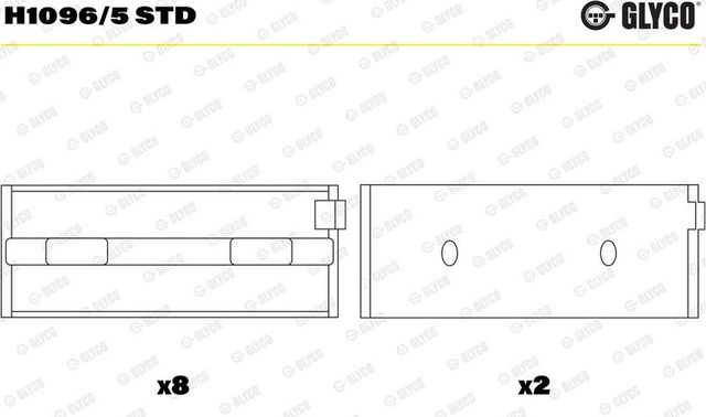 Вкладыши коренные Glyco для Fiat Coupe 1996-2000. Артикул H1096/5 STD