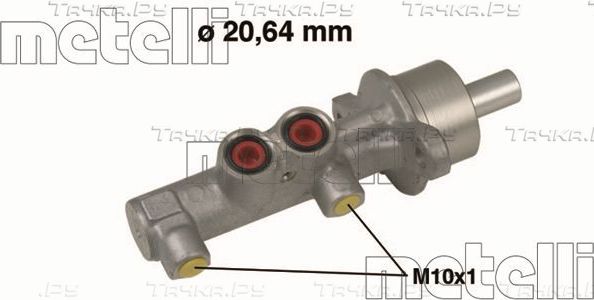 Тормозной цилиндр главный Metelli (алюминий) для Opel Tigra B 2004-2010. Артикул 05-0538