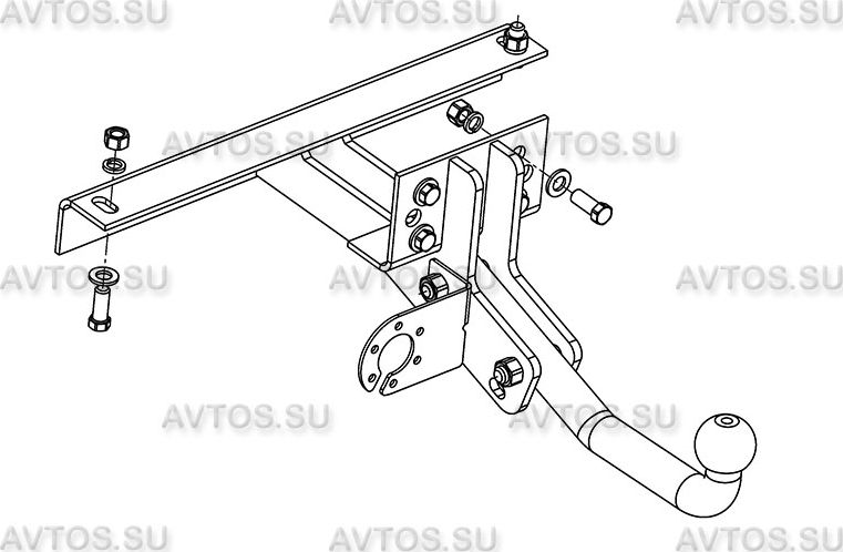 Фаркоп AvtoS для УАЗ 3163 Патриот I 2005-2014. Артикул UAZ-04