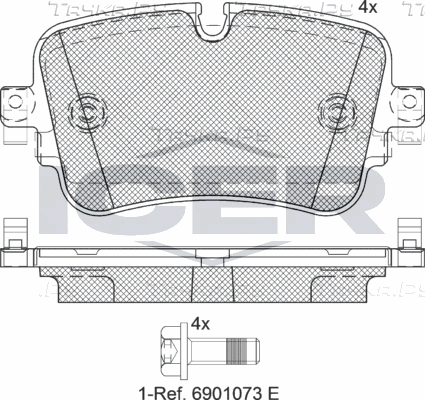 Тормозные колодки Icer задние для Audi A6 allroad IV (C8) 2019-2026. Артикул 182248