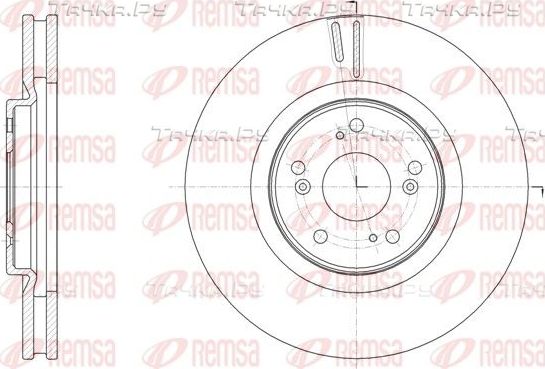 Тормозной диск Remsa передний для Honda Accord VIII 2008-2015. Артикул 61607.10