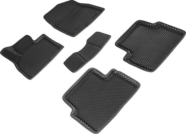 Коврики Seintex 3D EVA ромб для салона Mazda 3 III 2013-2018 ЧЕРНЫЕ. Артикул 95310