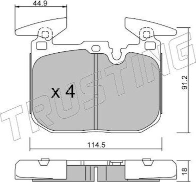 Тормозные колодки Trusting для BMW 4 F32/F33/F36 2013-2026. Артикул 1039.0