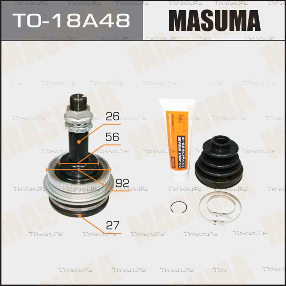 Шрус наружный (граната) Masuma передний правый для Toyota Previa I (XR10, XR20) 1990-2000. Артикул TO-18A48