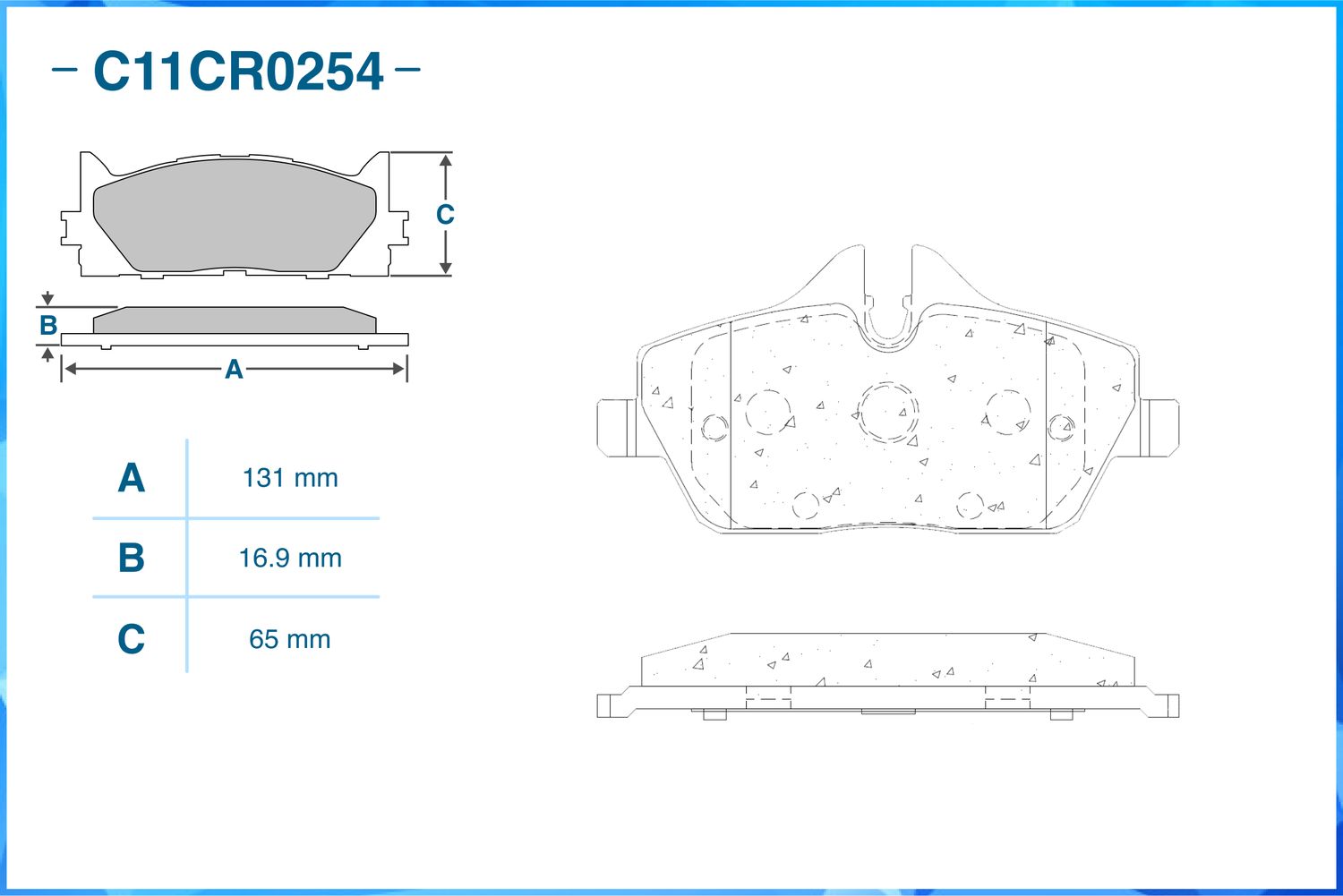 Колодки тормозные передние (Low Metallic) (Cworks). Артикул C11CR0254