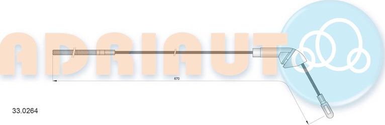 Трос ручника (тросик ручного тормоза) Adriauto. Артикул 33.0264