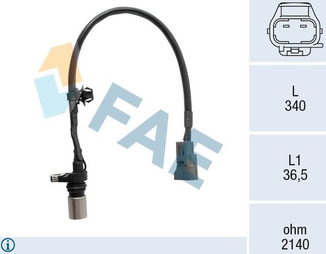 Датчик положения коленвала FAE для Toyota Picnic I 1996-2001. Артикул 79534