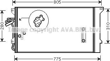 Радиатор кондиционера (конденсатор) AVA (алюминий). Артикул VNA5244D