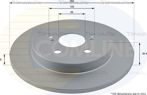 Тормозной диск Comline COATED задний для Lexus CT I 2011-2018. Артикул ADC01149