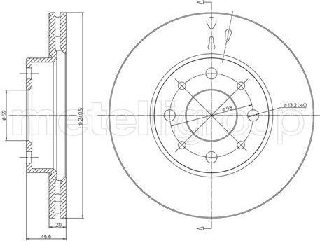 Тормозной диск Trusting передний для Fiat Albea 1998-2012. Артикул DF686