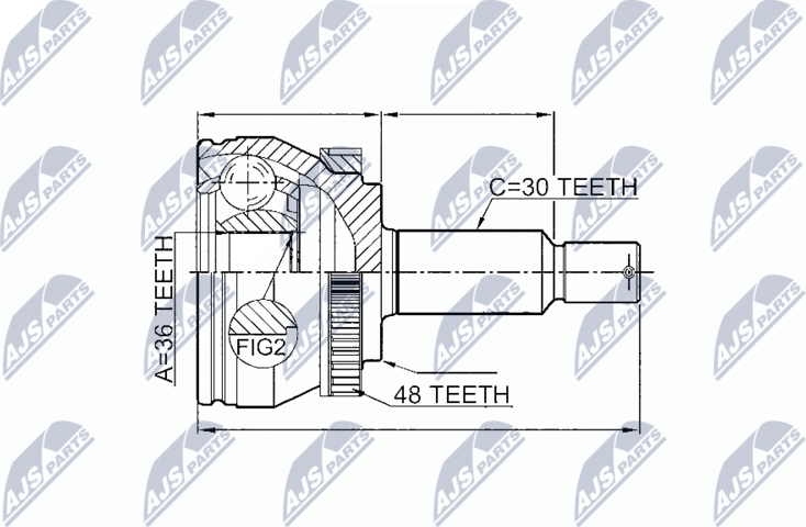 Шрус внутренний (граната) NTY. Артикул NPZ-HY-546