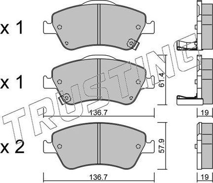 Тормозные колодки Trusting. Артикул 810.0