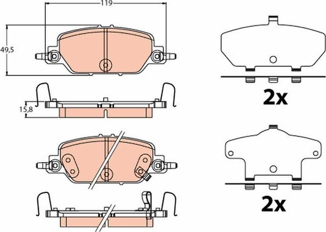 Тормозные колодки TRW. Артикул GDB2217